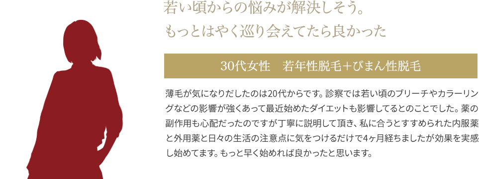 30代AGA女性　AGAの悩みが解決